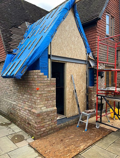 Extension and garage conversion built by Clinton Engineered.